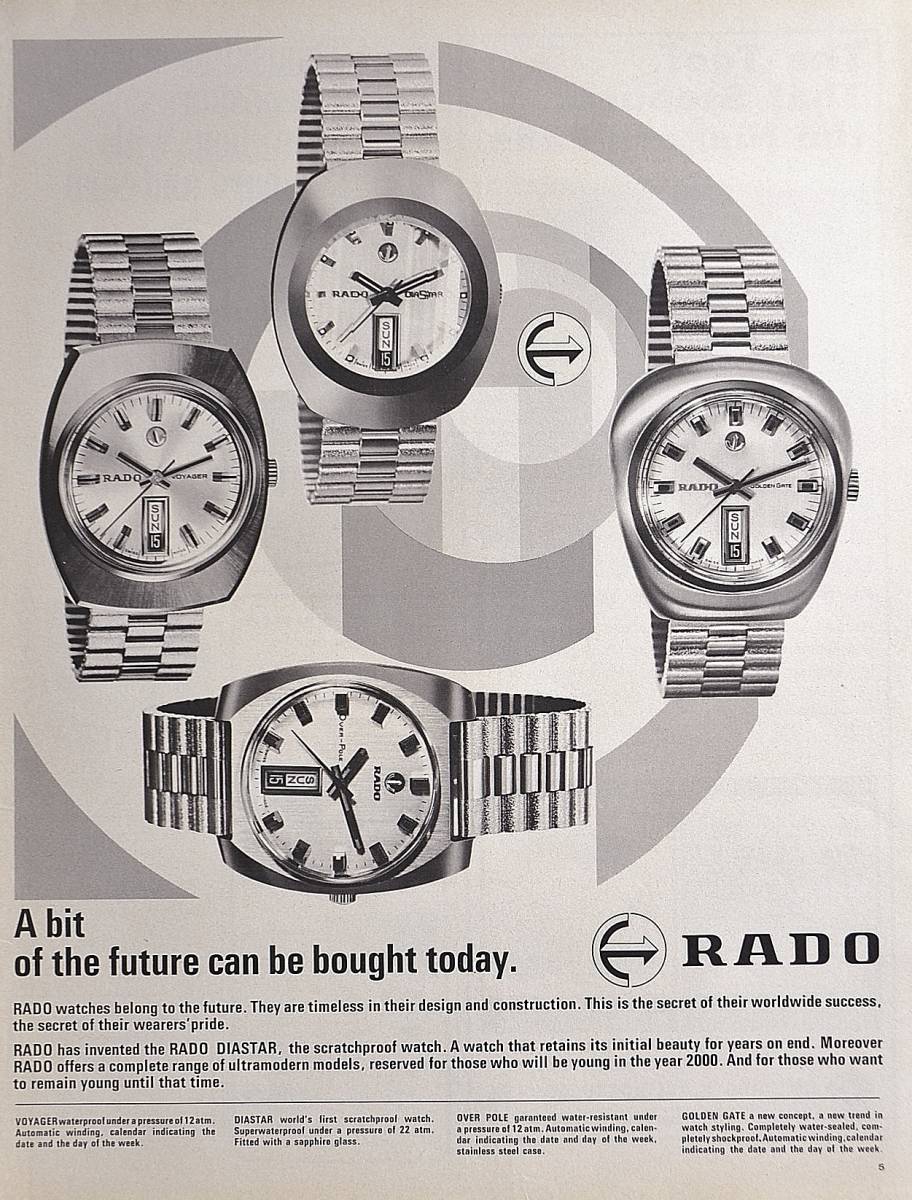 満点の 超爆安 稀少 時計広告 1970年ラドー Rado Diastar Watches O bigportal.ba bigportal.ba
