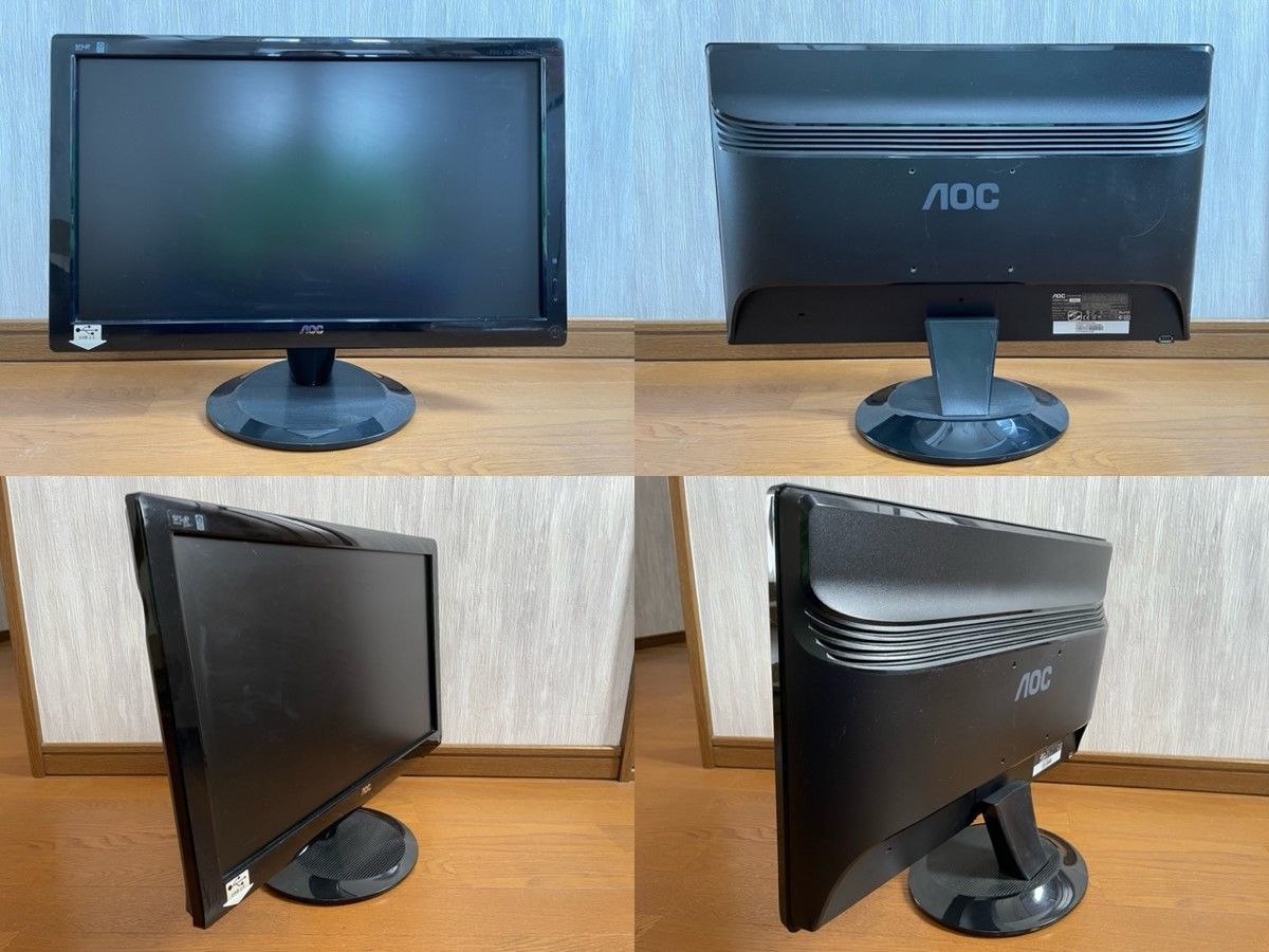 【PCモニター AOC製 21.5インチ】LCD MONITOR『TFT22W90PSA』★動作確認済み★各種ケーブル付き！(電源,HDMI