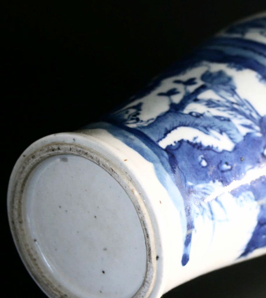 唐物 漆器 推朱 唐草人物文 花瓶 /中国古玩/骨董/ 時代物