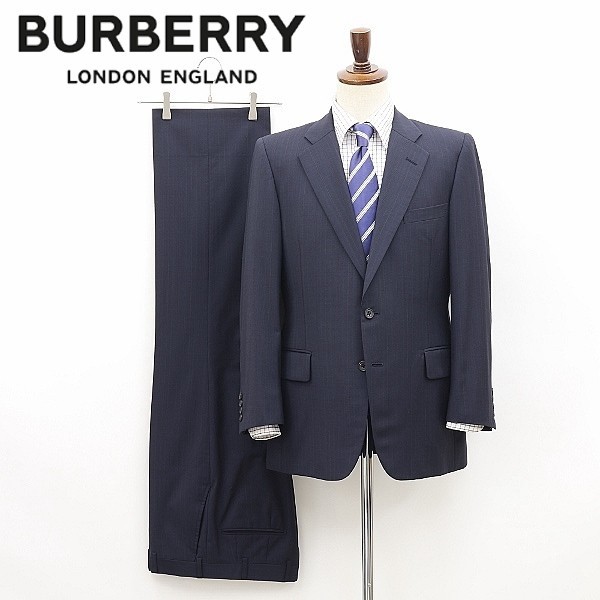 ◇BURBERRYS バーバリー ウール&モヘヤ マルチストライプ柄 2釦 スーツ