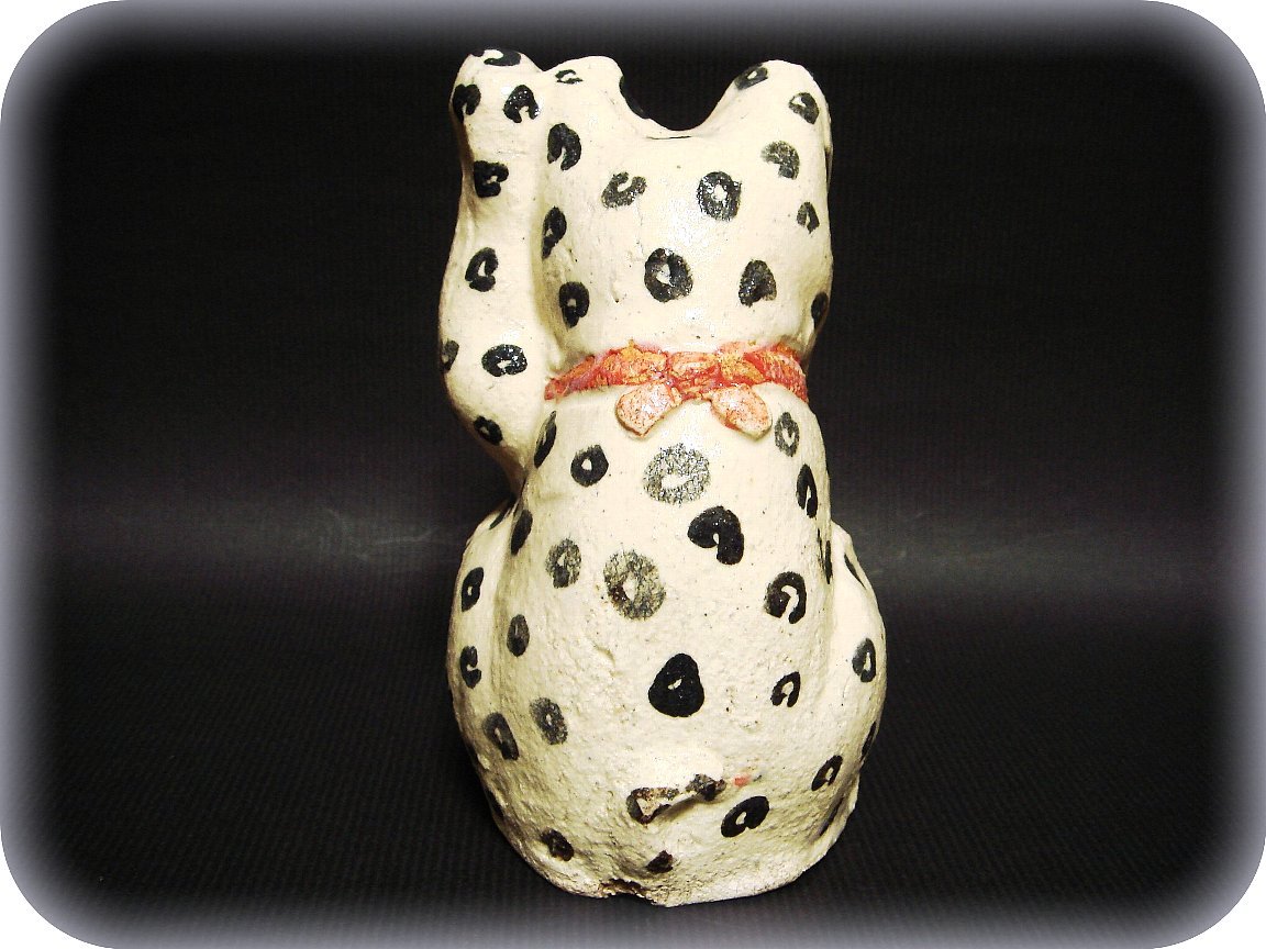 501『金色の招き猫』陶器 /骨董品 茶道具 古美術 アンティーク - 置物