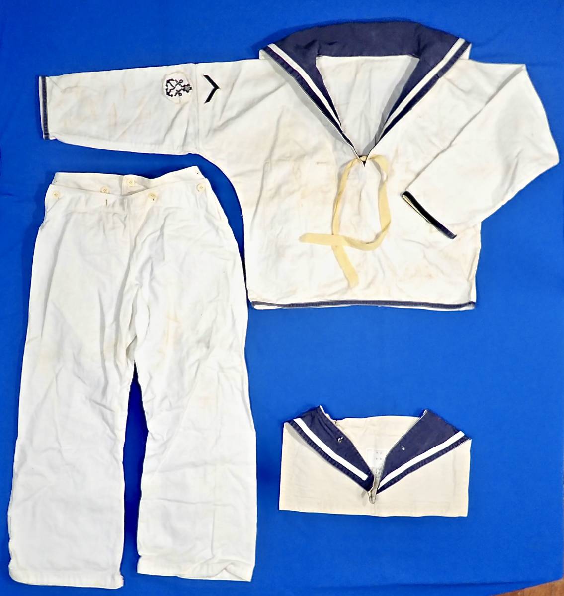 戦前/海軍砲艦隊 水兵 旧蔵品[海軍一等水兵 第2種軍装(水兵夏衣)]階級章付/検)旧日本海軍/横須賀海兵団/海軍水兵服 /【Buyee ...
