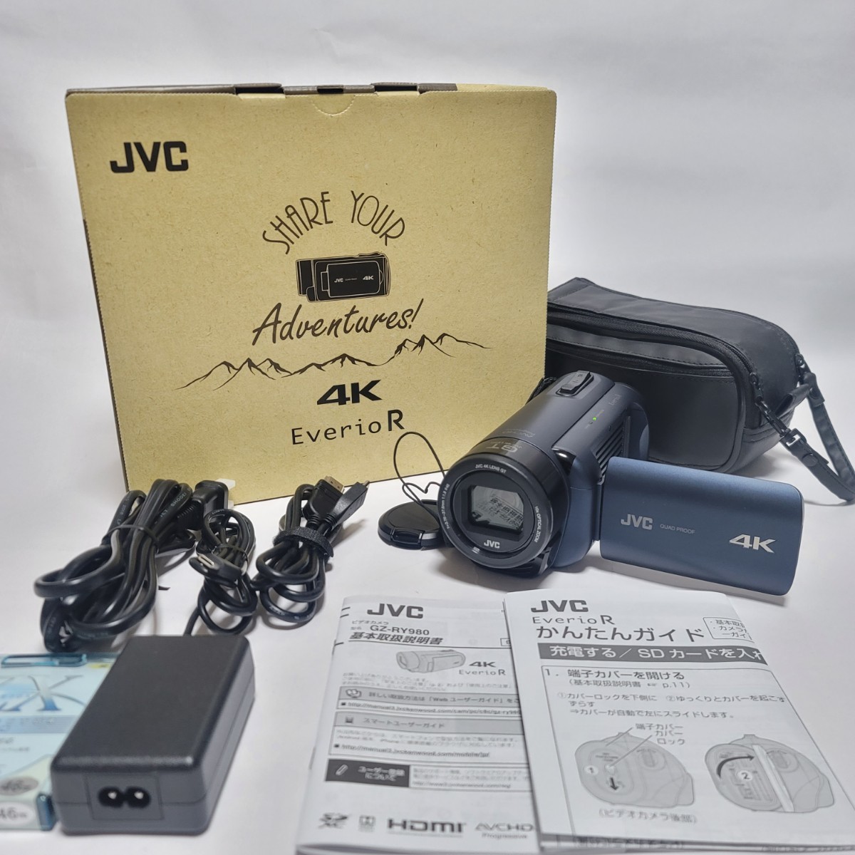 4Kビデオカメラ JVC EverioR 防水、防塵ビデオ - カメラ