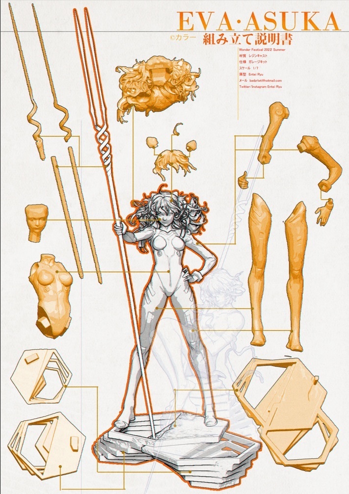 Entei Ryu EVA REI & ASUKA ガレージキット 2体セット