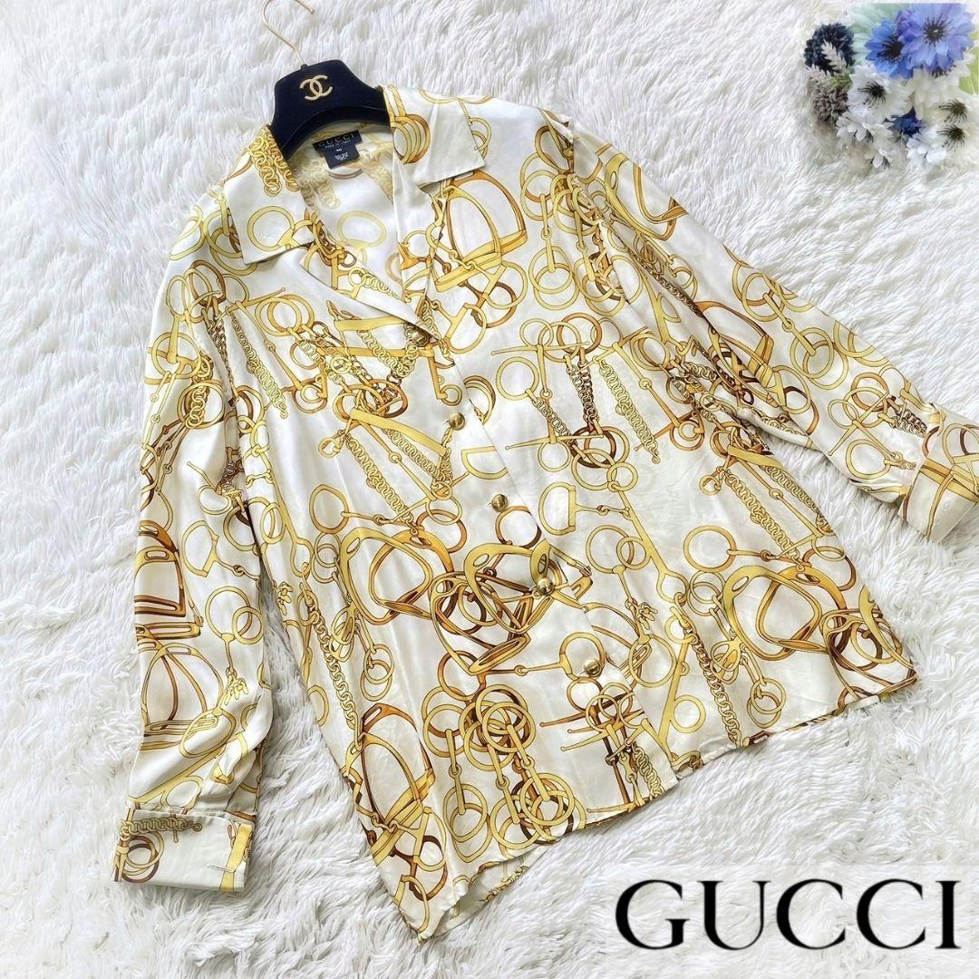 GUCCI グッチ ホースビット総柄 シルク セットアップ シャツ パンツ