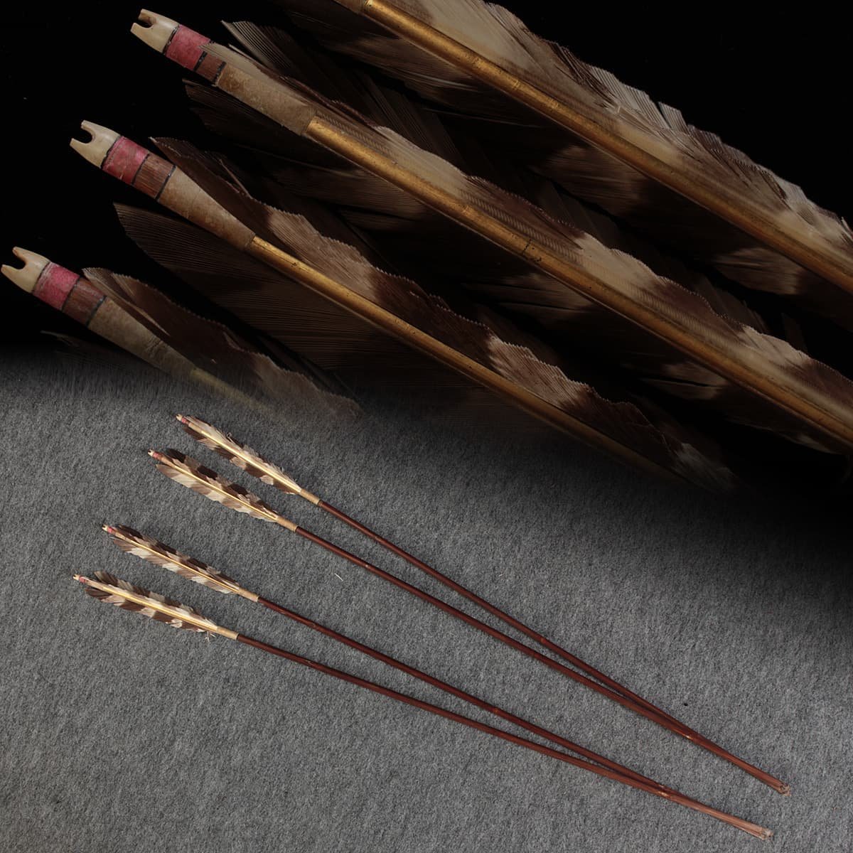 DR814 時代 弓具 漆箔羽中節 矢羽 四ツ矢/四つ矢 全長86.5cm 総重100g(25g)・古矢・矢羽根 四本 弓道具 /【Buyee】