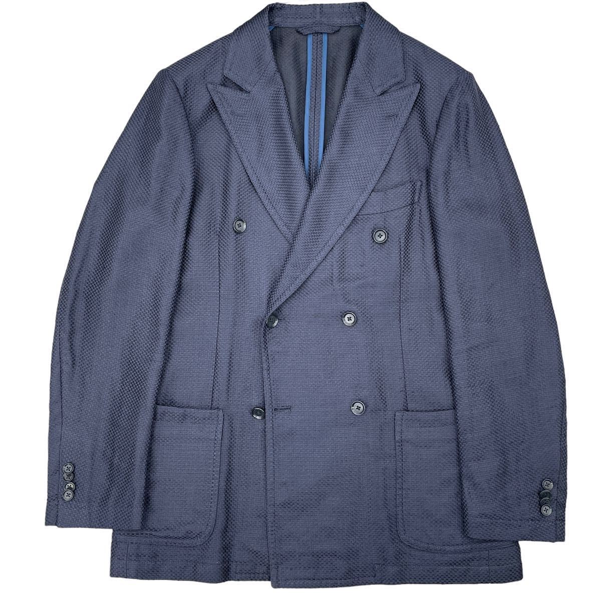 リングヂャケット / RING JACKET シルクリネン ダブルジャケット エストネーション別注 ダークネイビー 48春夏 リングジャケット