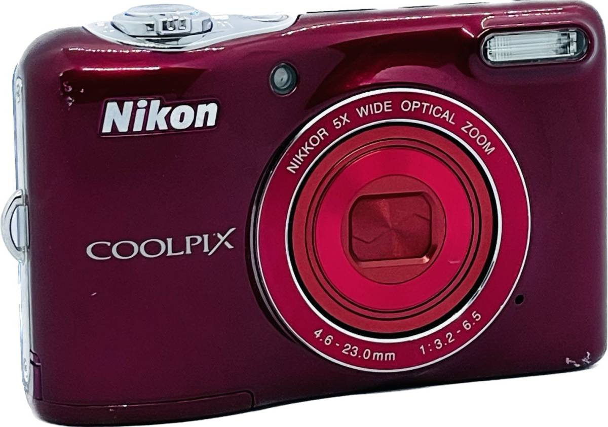 ☆訳あり品大特価☆ニコン COOLPIX L32 レッド デジタルカメラ 単三