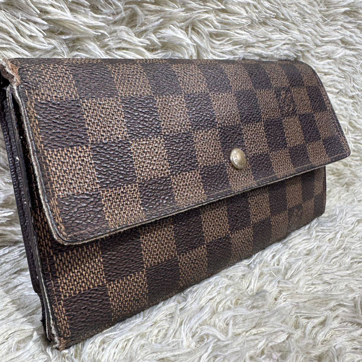 1円 □LOUIS VUITTON ルイヴィトン N61215 ダミエ ポルトトレゾール