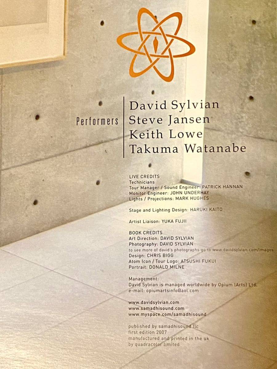 David Sylvian THE WORLD IS EVERYTHING TOUR 2007 ツアーパンフレット