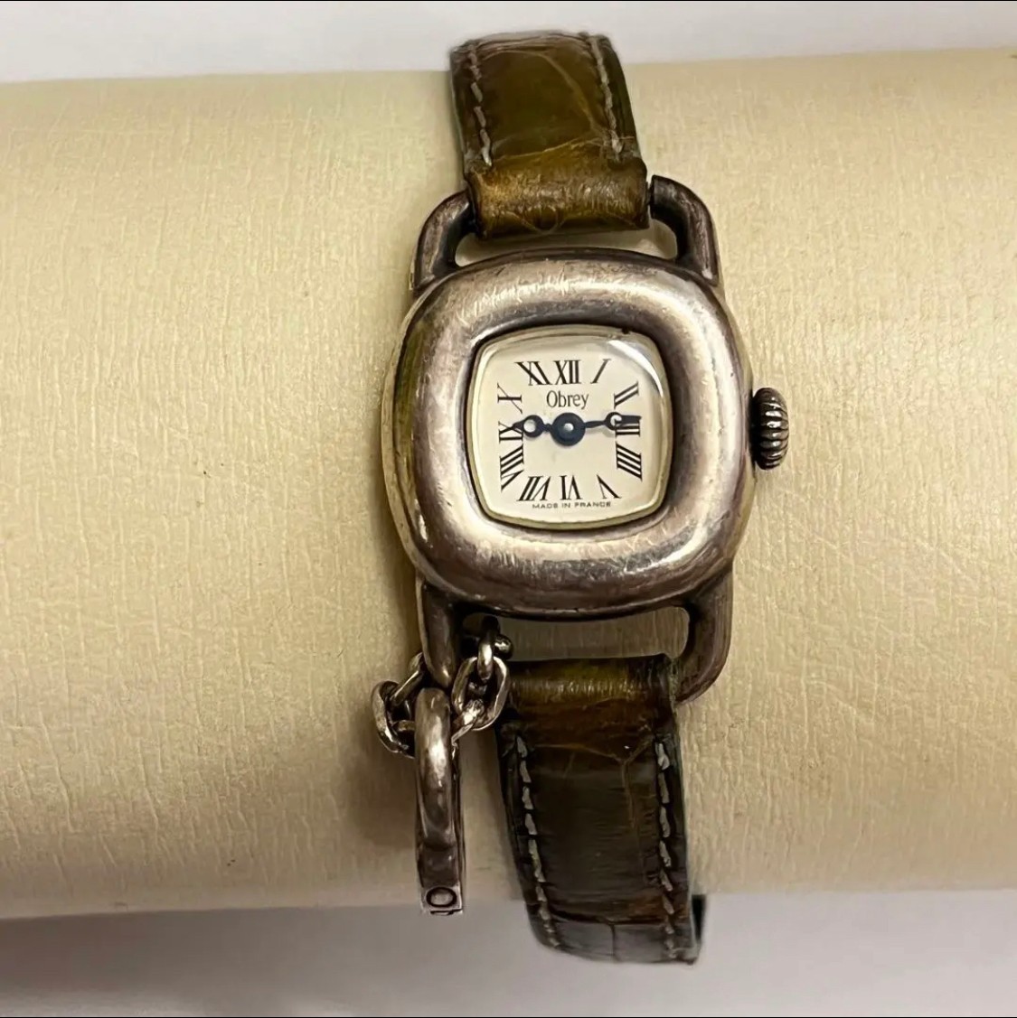 フランス製 オブレイ Obrey paris 銀無垢 シルバー 腕時計 チャーム付
