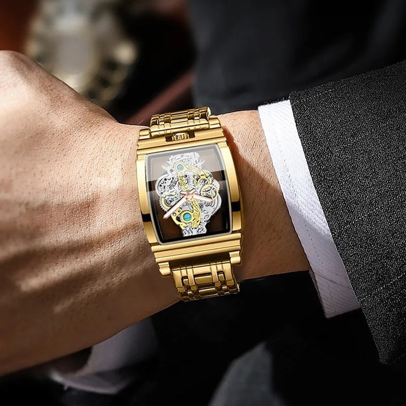 ビジネス腕時計 クォーツ メンズ ゴールド ブラック 高品質 腕時計