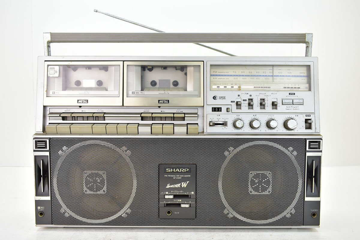 SHARP □SHARP ラジオ付ステレオテープレコーダー GF-888 THE SEARCHER-W 昭和レトロ【ジャンク品 】