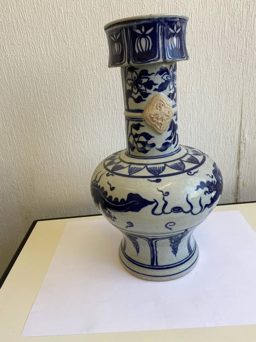 中国陶磁器美術品竜模様青花尊/【Buyee】 bot-online