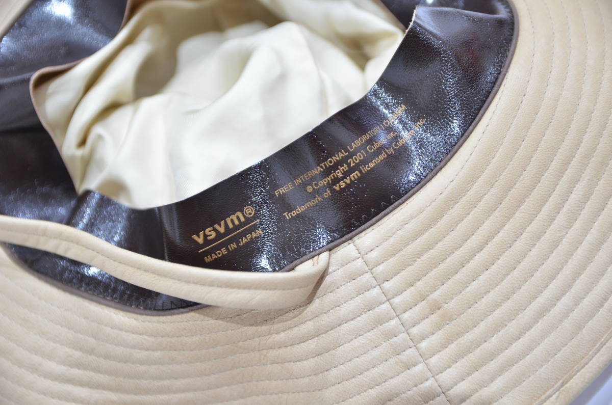 未使用 22ss visvim PANAMKA SCOUT HAT (FR VEG.LB) BEIGE レザー ハット Y-320178 ...
