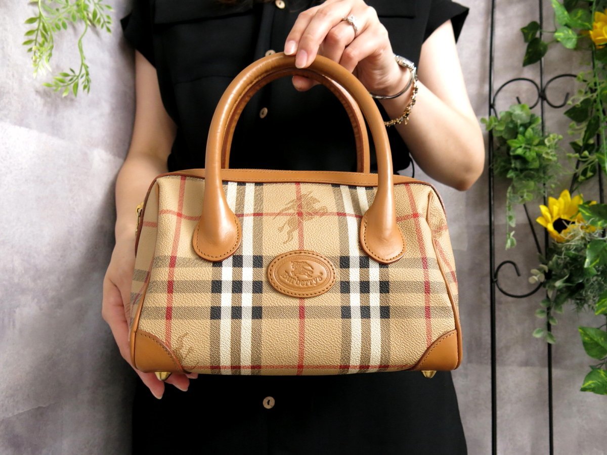 超美品○BURBERRY バーバリー○ノバチェック○PVC カーフ レザー 本革