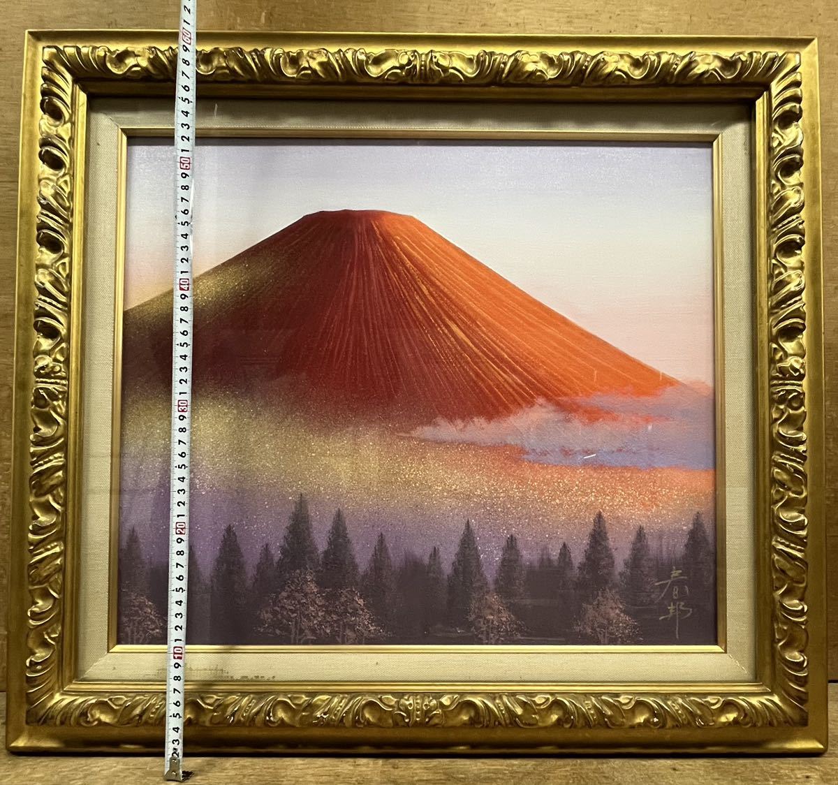 徳田春邦油絵赤富士