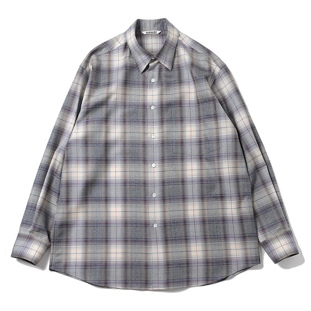 AURALEE - 23AW AURALEE SUPER LIGHT WOOL CHECK シャツの+