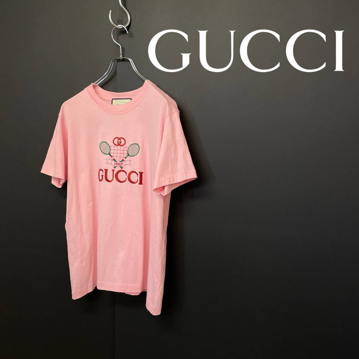 GUCCI グッチ テニス 刺繍 Tシャツ size M 580762 ジャパン表記あり