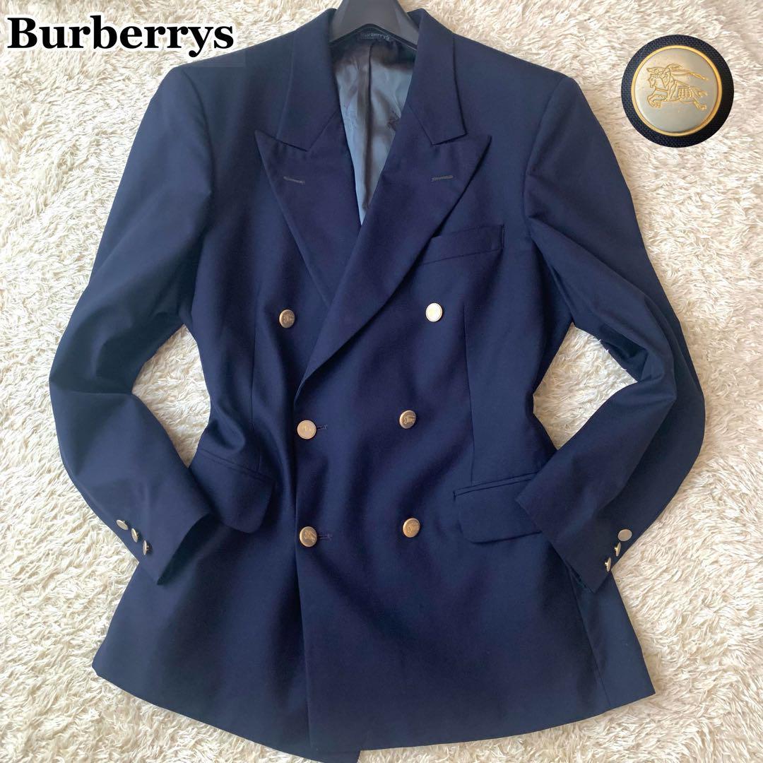 美品 希少 バーバリーズ BURBERRYS 紺ブレ テーラードジャケット 金