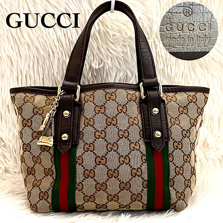 極美品☆GUCCI グッチ トートバッグ ハンドバック gg シマ シェリー