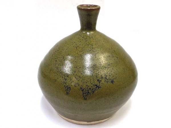 数量は多 AQ0012【茶道具】備前織部桃里窯藤原恭助天目壷☆陶印共裂栞共箱 日本