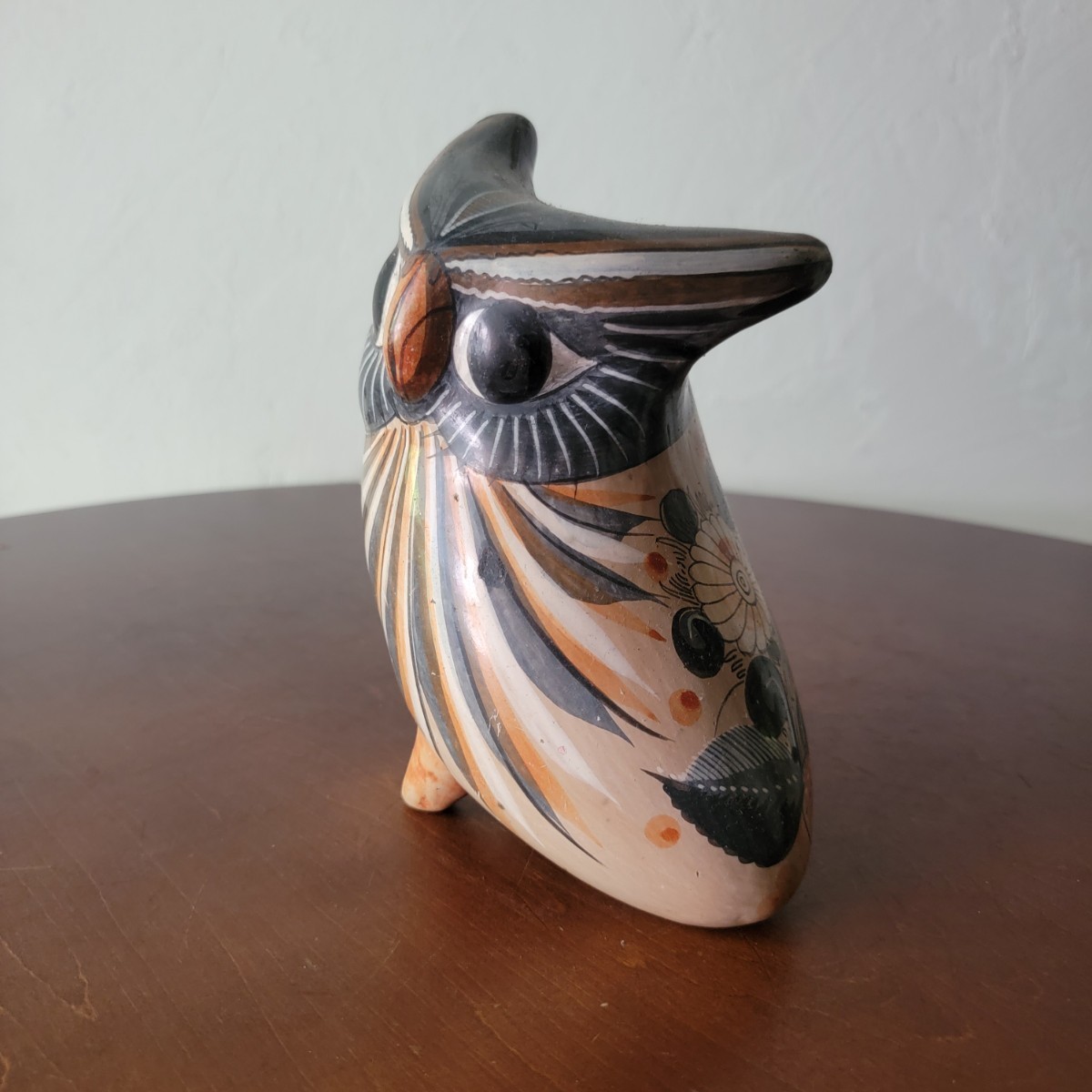 メキシコ ヴィンテージ フォークアート 陶器オブジェ フクロウ - 工芸品