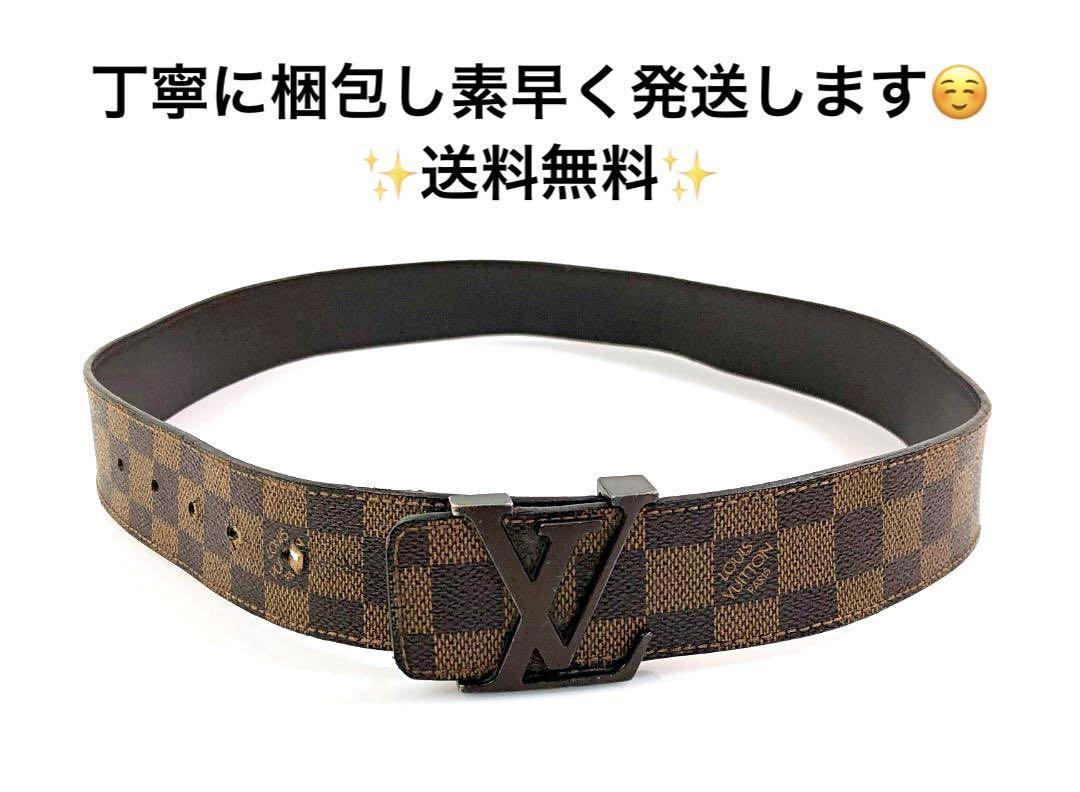 ☆LOUIS VUITTON ルイヴィトン ダミエキャンバス ベルト レザー-