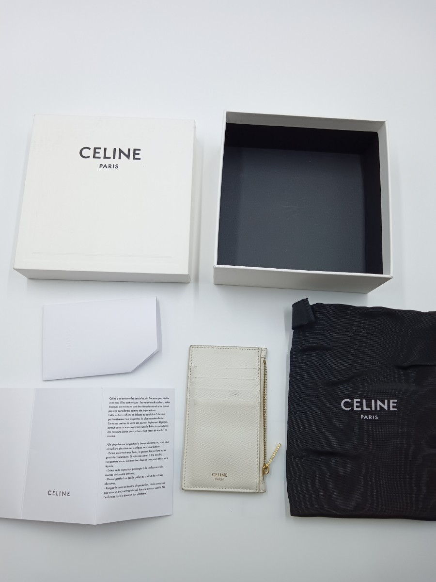 ☆CELINE セリーヌ ミニ財布 小銭入れ カードホルダー ジップ付き 白 箱付き /【Buyee】 Buyee - Japanese ...