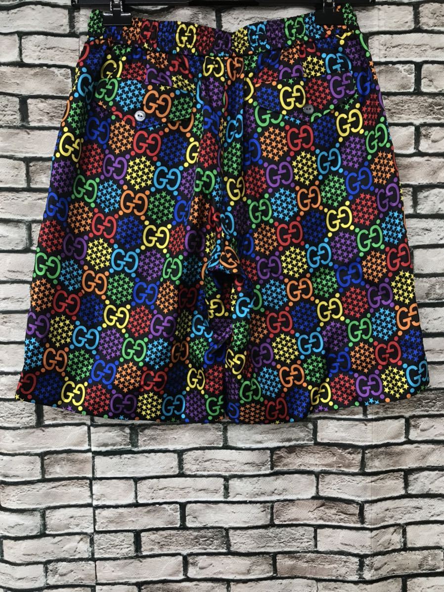 極美品☆GUCCI グッチ☆20SS 591046 ZADGM Psychedelic GG Shorts GG