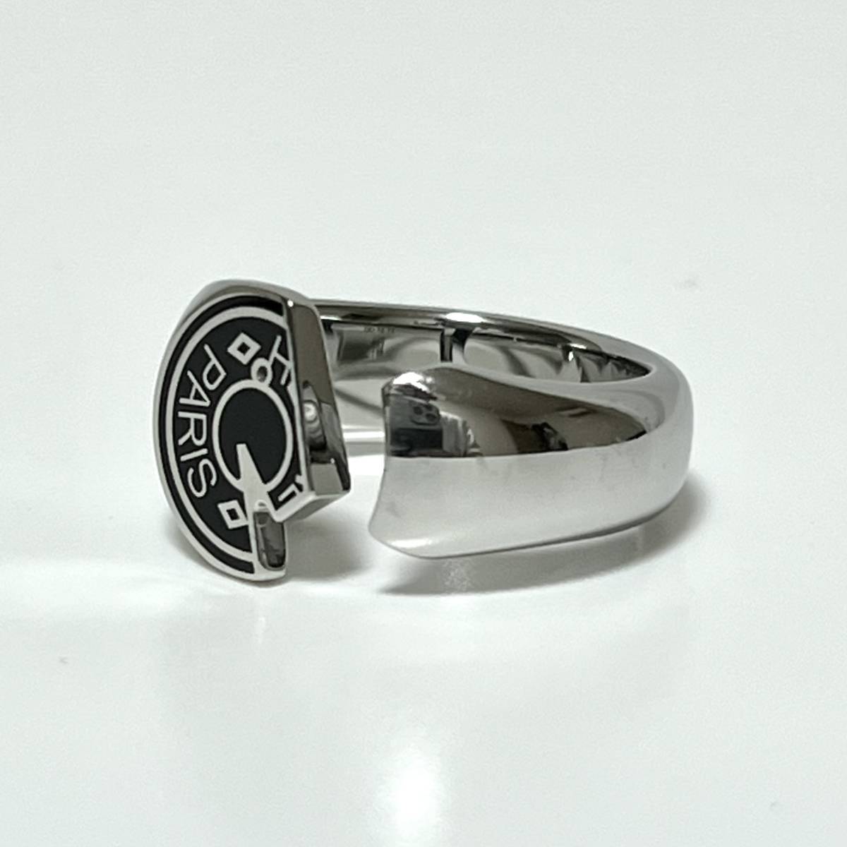 美品 HERMES エルメス Carrousel Ring カルーセル リング ブラック ラッカーメタル メンズ 新作 リング 指輪 サイズ