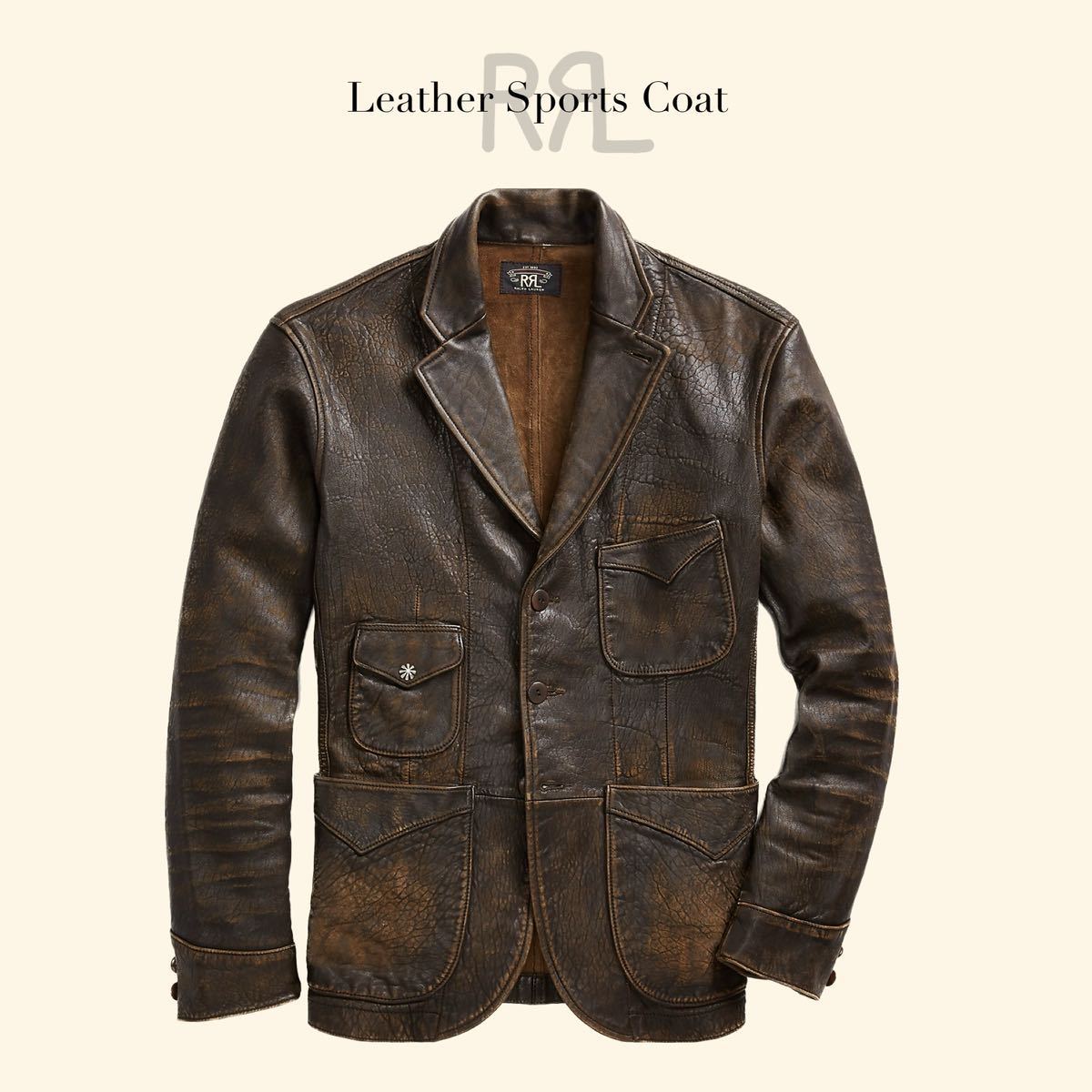 【希少】RRL “Leather Western Sport Coat” M レザー ジャケット スポーツコート テーラード ウエスタン ...