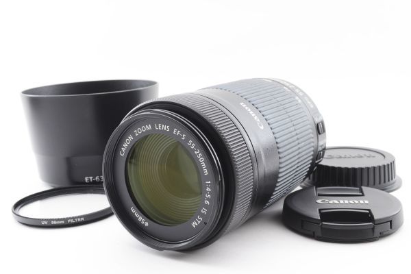 Rank:AB] 極美品 Canon Zoom Lens EF-S 55-250mm F4-5.6 IS STM + ET