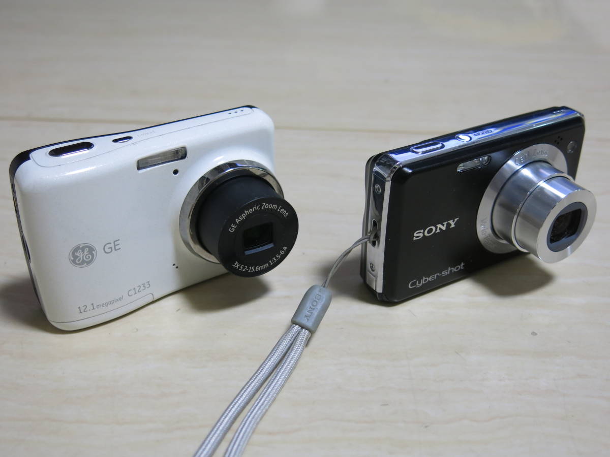 デジタルカメラ ２台セット（SONY DSC-W220・GE C1233） ☆USED