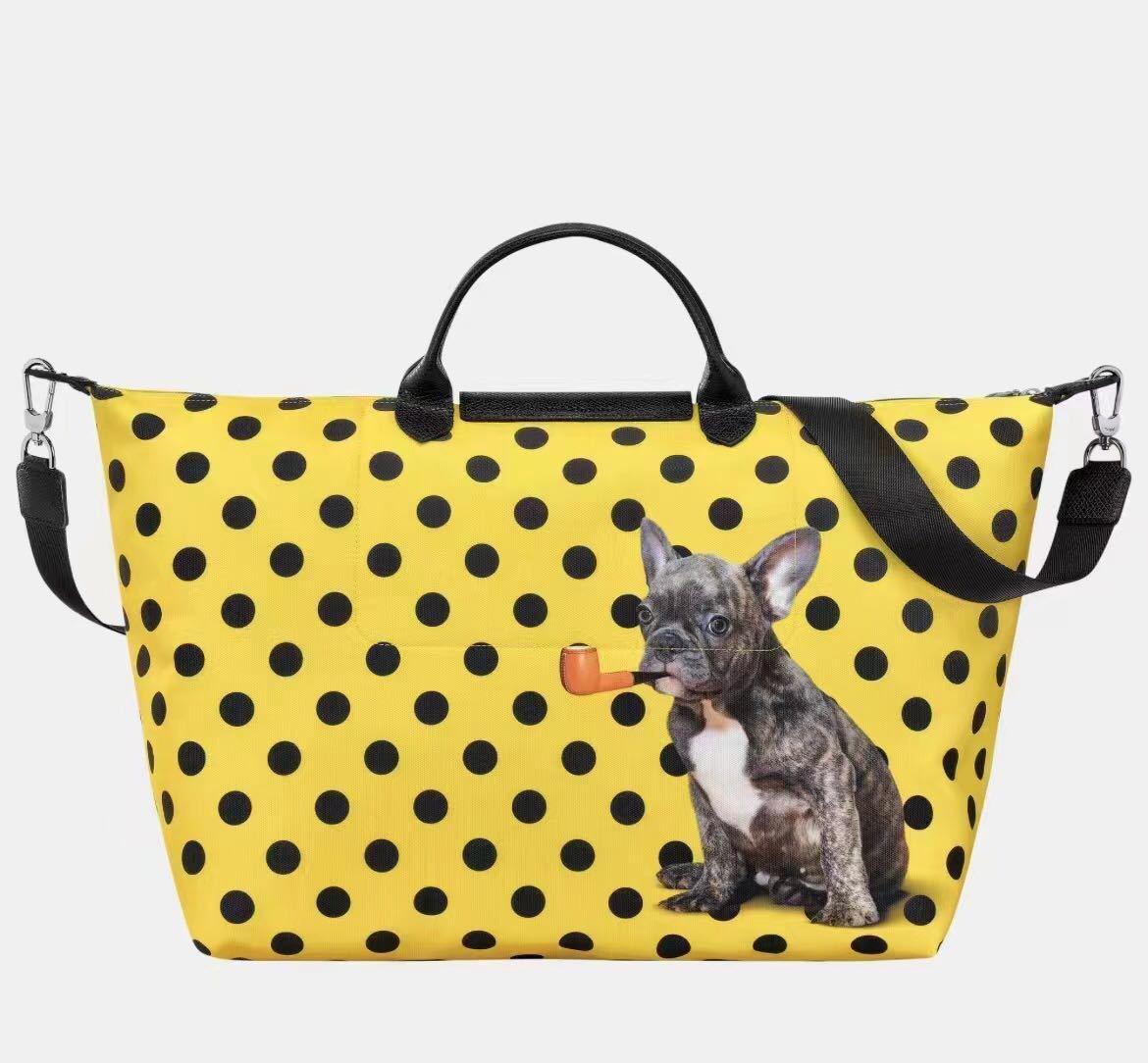 新品】LONGCHAMP X TOILETPAPER S トラベルバッグ イエロー