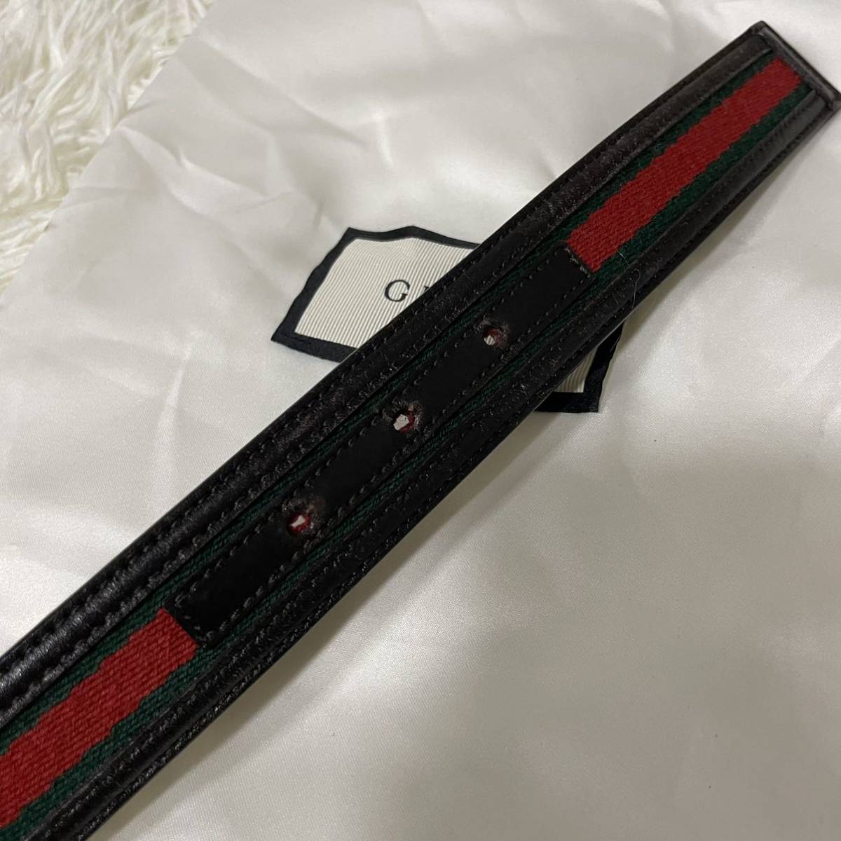 ①【極美品】GUCCI グッチ ベルト シェリーラインインターロッキング