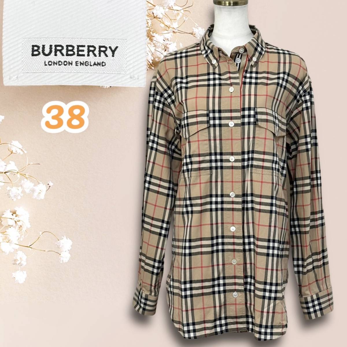 現行タグ☆美品☆BURBERRY バーバリー ノバチェック クリーニング済み