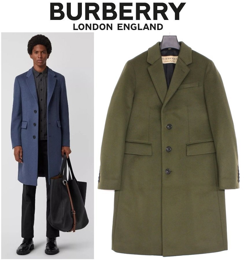 38万新品◇52=L◇BURBERRYバーバリー◇カシミア混ウールチェスター