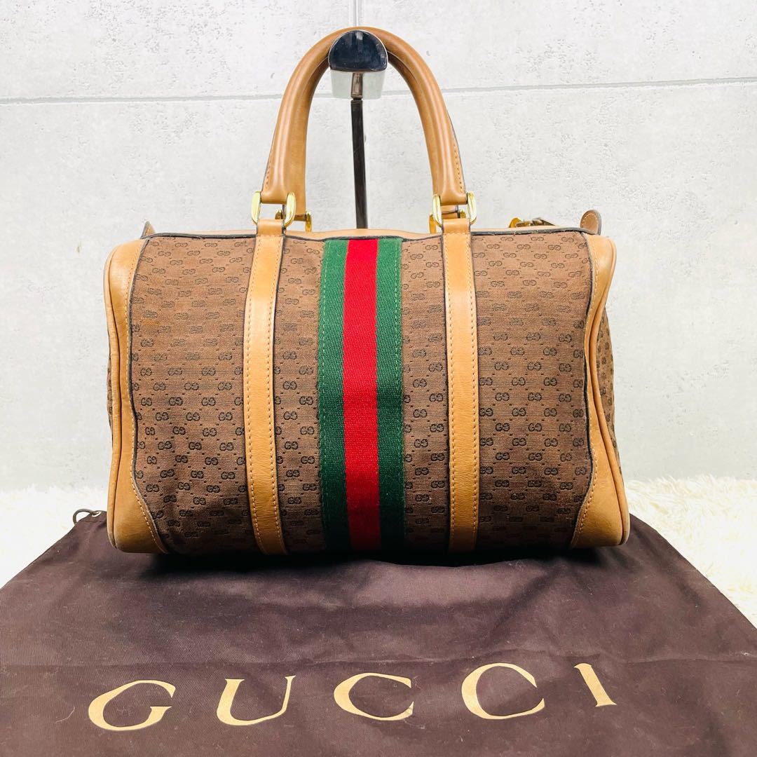 超希少 高級】 GUCCI グッチ シェリーライン ボストンバッグ