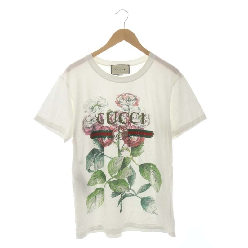 グッチ GUCCI フローラル ヴィンテージロゴ Tシャツ S 白 ホワイト /MF