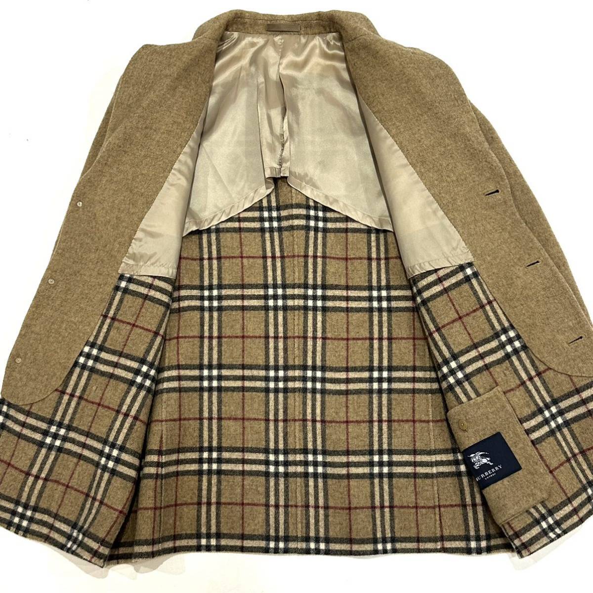 美品!!Burberry London カシミヤ混 柔らかい ウール 3B テーラード