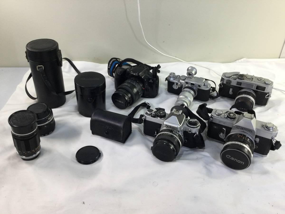 361】フィルムカメラ5台 レンズ セット まとめ売り Canon MINOLTA