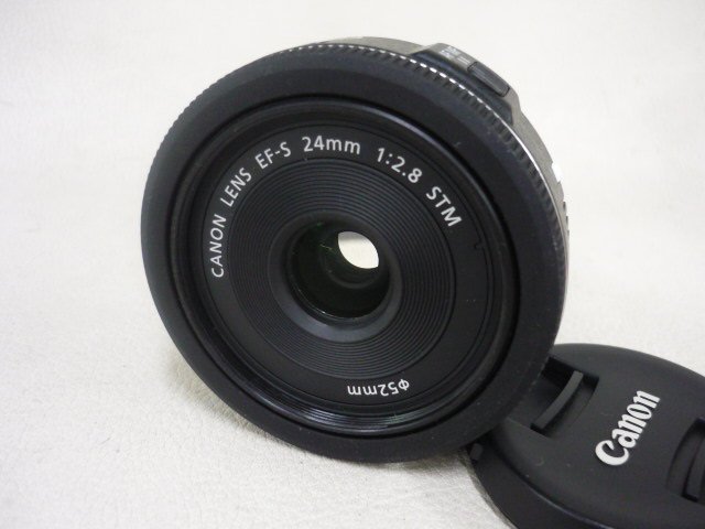 美品 Canon キャノン EF-S 24mm F2.8 STM レンズプロテクタ付 即決送料