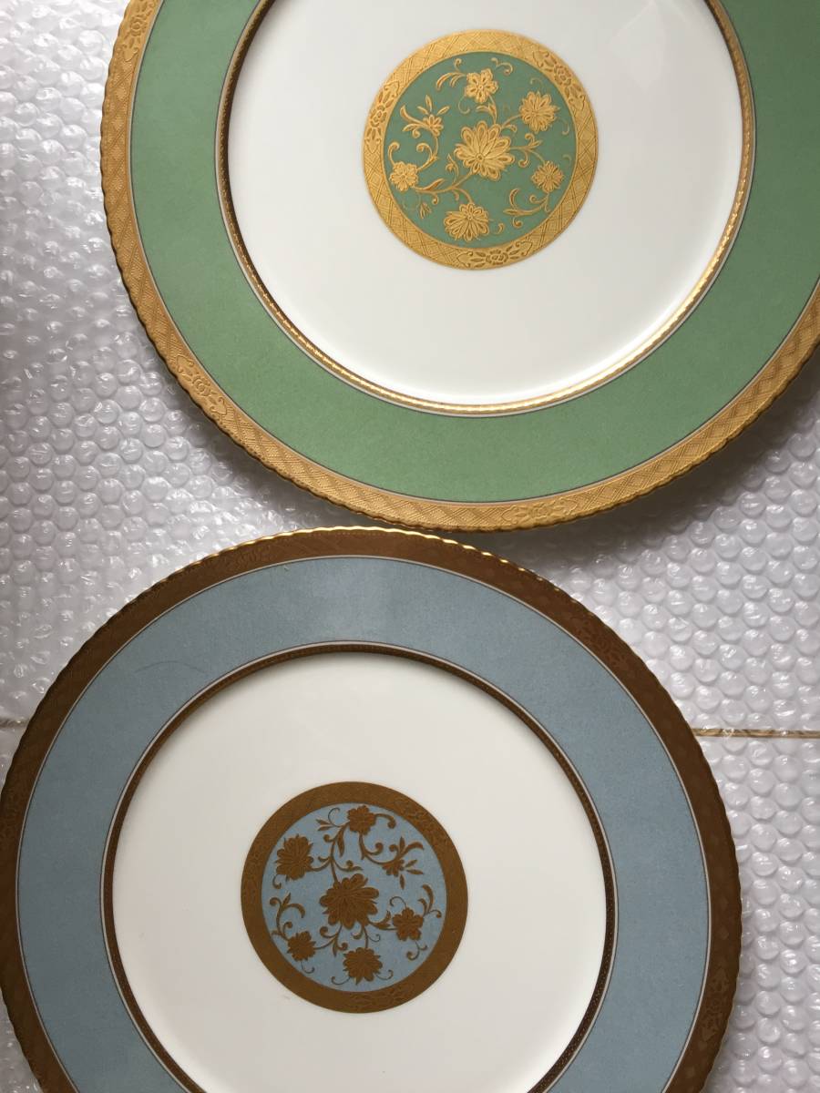 ノリタケNoritake ヨシノ直径約30㎝ 2枚セット水色&グリーン美品食器