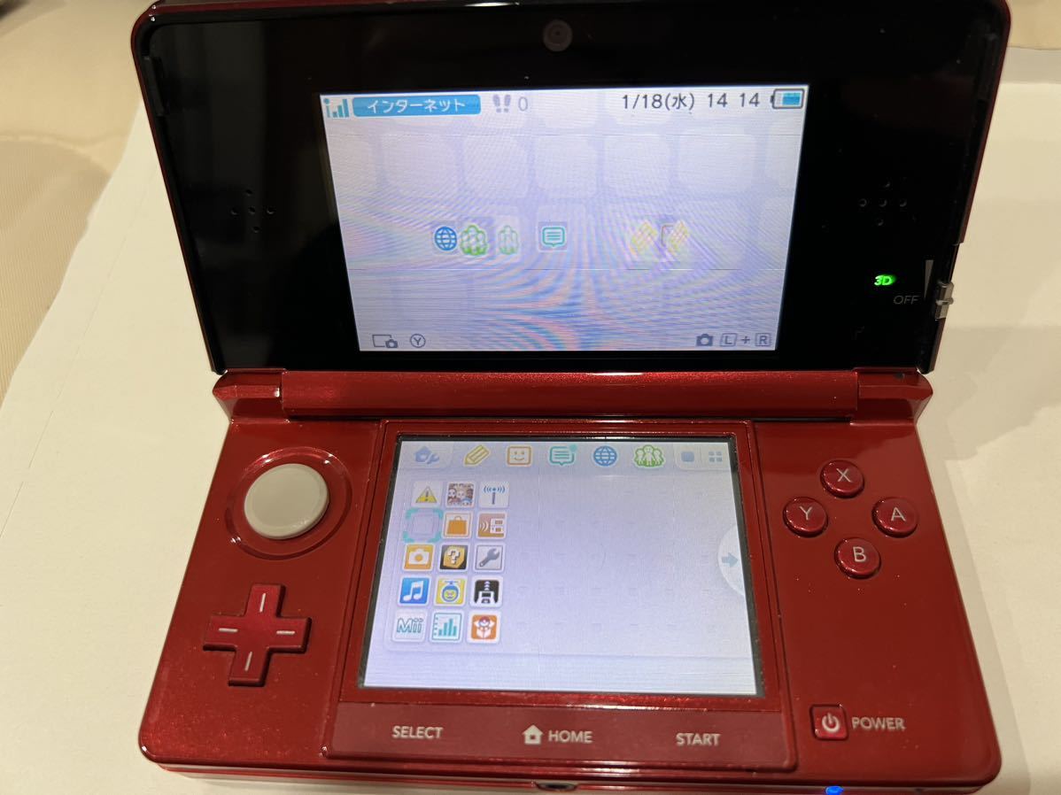 Nintendo 3DS フレアレッド本体 ポケモンソフト2本付き-
