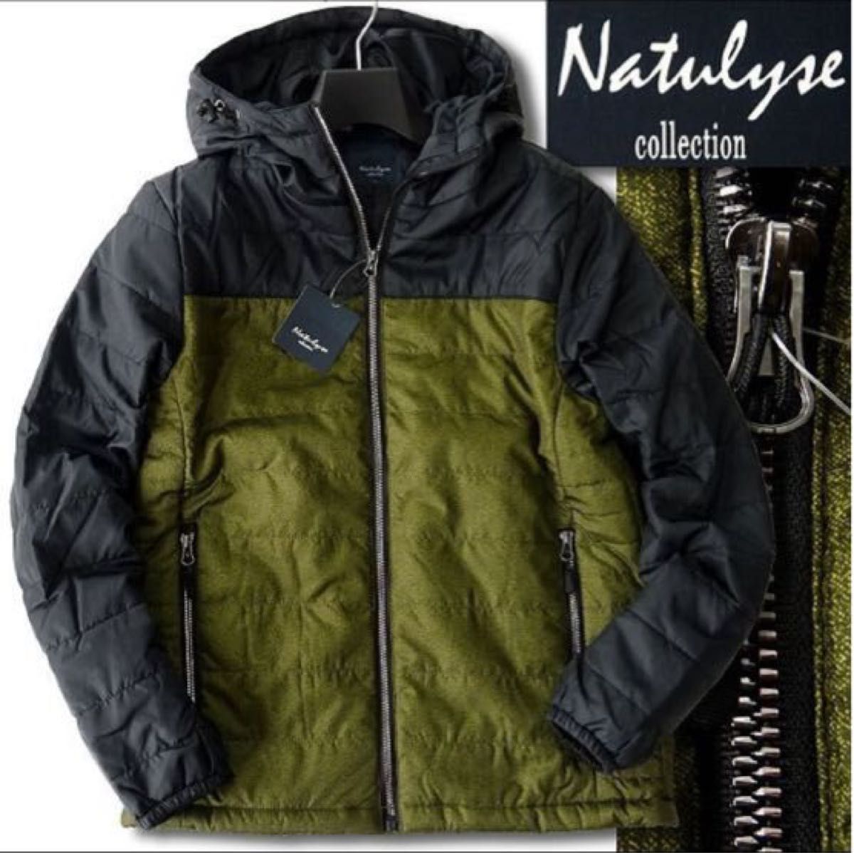 新品【Natulyse collection】撥水高密度中綿フーディーブルゾンXL 