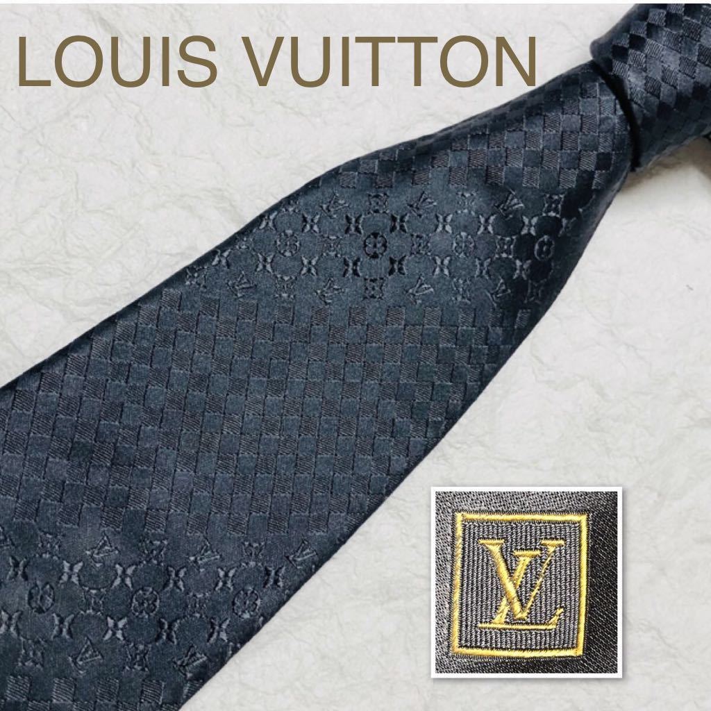 LOUIS VUITTON ルイヴィトン ネクタイ モノグラム×ダミエ 総柄 シルク
