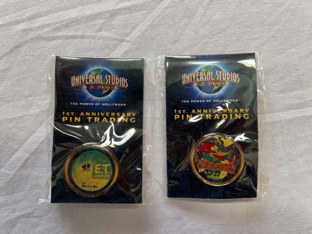 USJ ユニバーサルスタジオジャパン 1ST.ANNIVERSARY PIN TRADING ウッドペッカー E.T 2個 /【Buyee