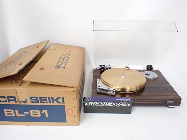 MICRO BL-91 ベルト式ターンテーブル/レコードプレーヤー マイクロ精機 RT-2000G 砲金プラッター/ダストカバー元箱付き ...