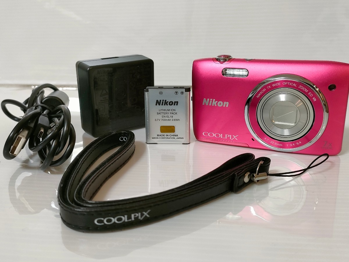 美品・センサー不良あり）Nikon デジタルカメラ COOLPIX S3500 光学7倍